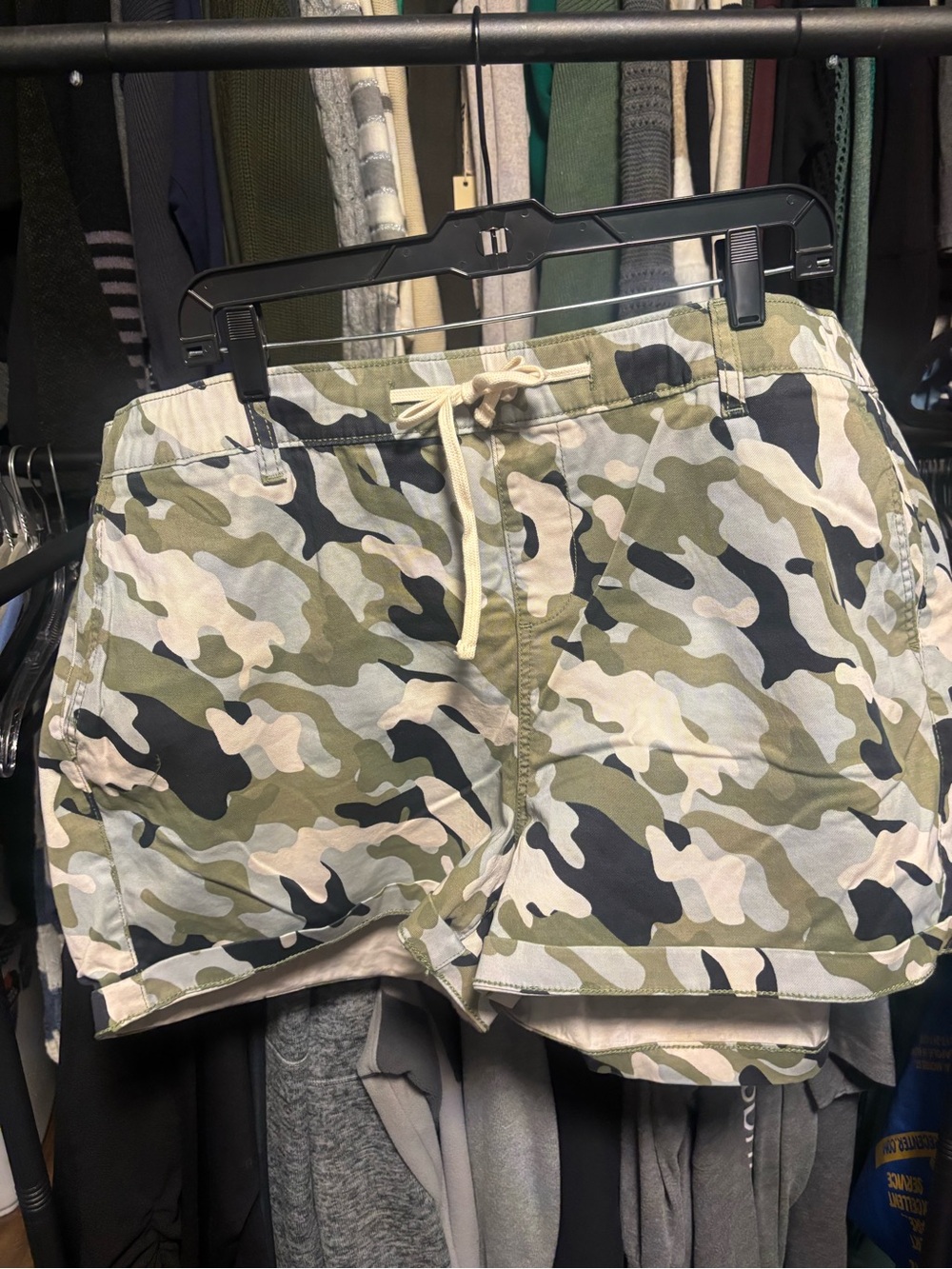 torrid Green Camo Drawstring Jean Shorts